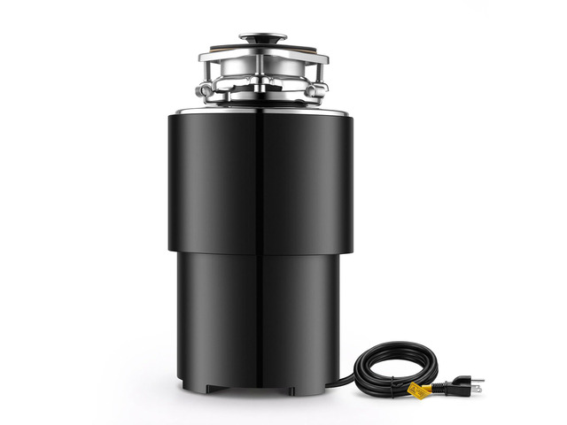 Food Waste Garbage Disposal, 3/4HP 1500RPM AC Motor, Continuous Feed Kitchen Sink Garbage Disposer, 3-Bolt Mount Food Waste Grinding System with...