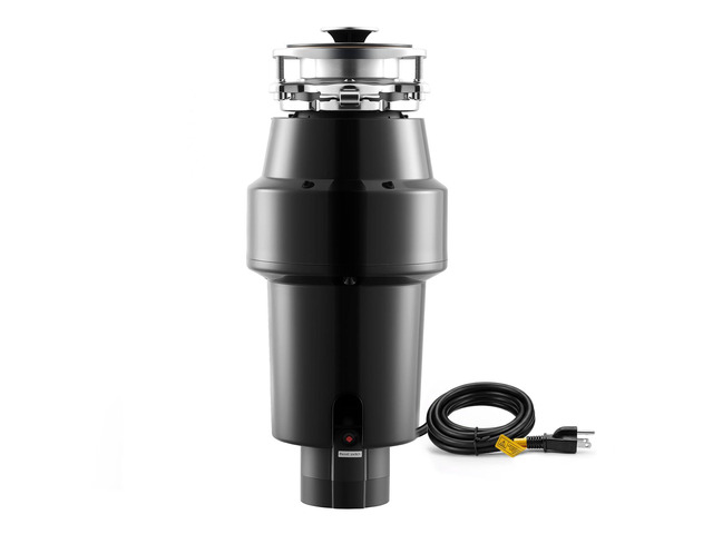 Food Waste Garbage Disposal, 1HP 3700RPM DC Motor, Continuous Feed Kitchen Sink Garbage Disposer, 3-Bolt Mount Food Waste Grinding System with...