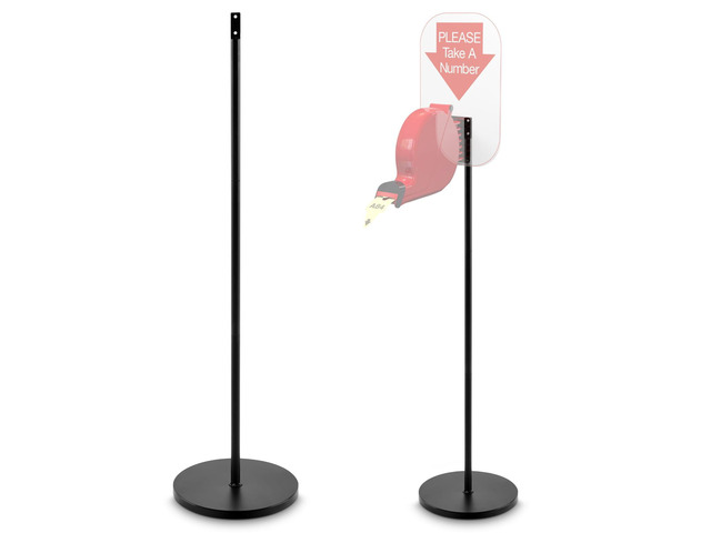 52 Inch Floor Stand for Take a Number System Ticket Dispenser and Sign, Heavy Duty Ticket Dispenser Holder with Round Base Mounting Hardware 4 cm...