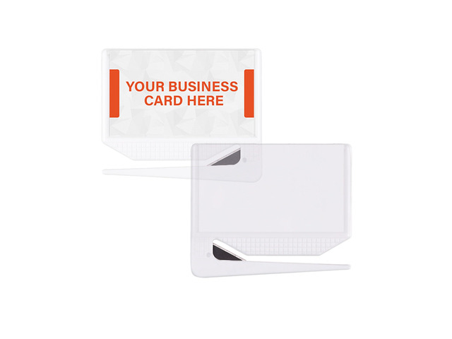 Promotional Business Card Letter Openers, Clear, 100 Pack Fits 3.5x2' Standard Cards Easy to Use & Reuse Premium Quality Build