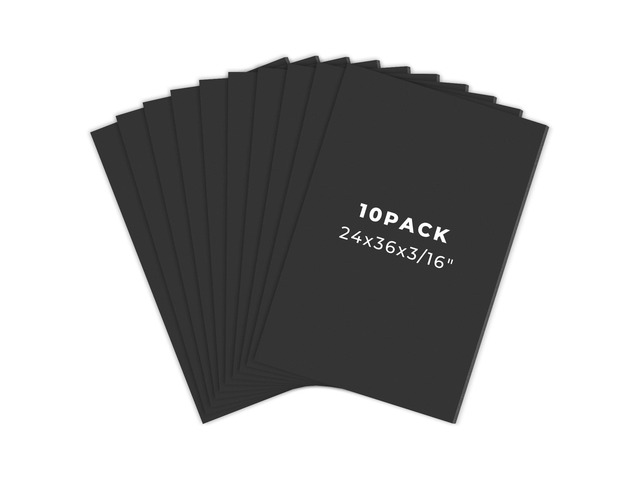 24x36 Black Foam Board 3/16 Thick 10 Pack Acid Free, Polystyrene, Warp-Resistant, Easy to Cut, For Drawing Presentation, Project, Picture,...