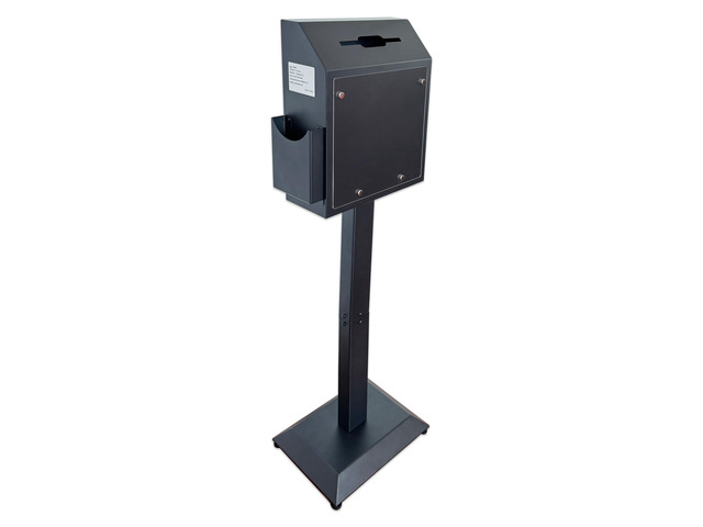 Suggestion Box with Stand,Floor Standing Offering Box,Metal Locking Ballot Collection Safe Box for Voting,Charity,Donation,Church,Election,Hospital...