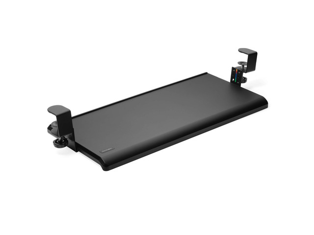 Clamp-On Keyboard Tray, Under Desk Keyboard Drawer with Cable Management, Ergonomic Smartfit Slide-out Height Adjustable Keyboard Holder, Black...