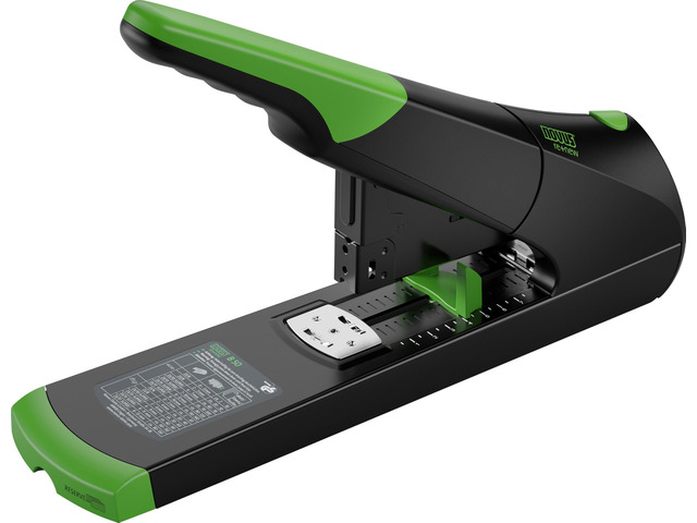B50 re+New Heavy Duty Stapler, 140 Sheet Capacity, Made of 81% Recycled Plastic, German Engineered, Adjustable Guide, 25 Yr., Black (023-0065)
