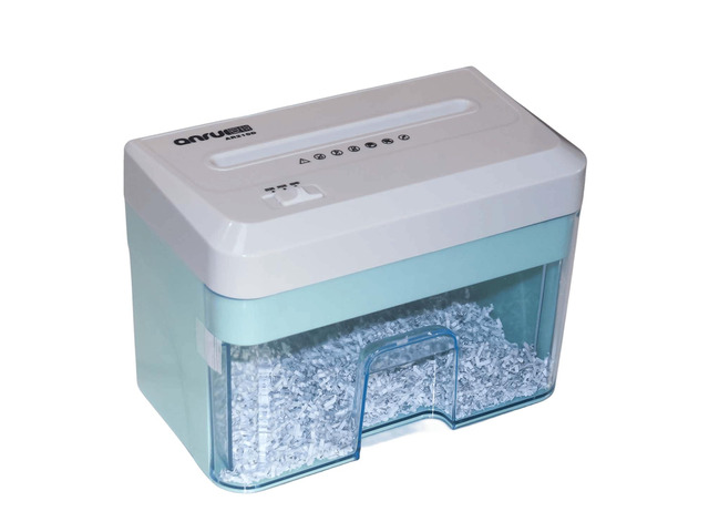 Desktop Mini Paper Shredder Micro Cut, Electric Small Paper Shredder for Home Office Use,Cross Cut Mini Paper Shredder for Desk White Portable
