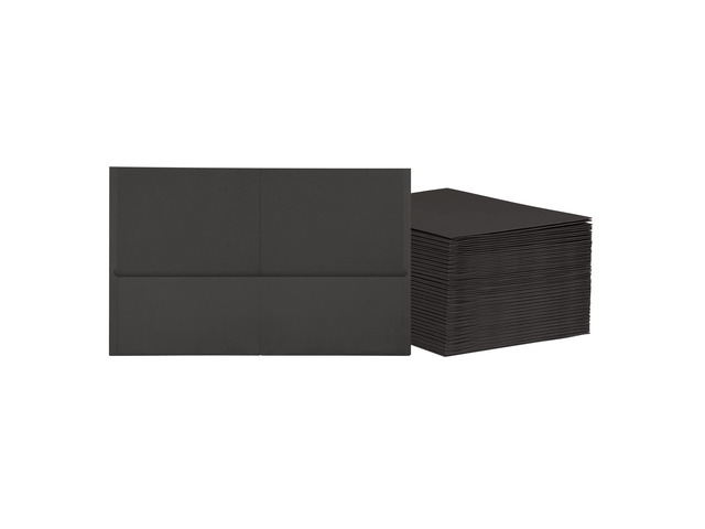 2 Pocket Folders, Mega Box of 125, Textured Paper Folders, Black, Letter Size, Essentials for School & Teacher Supplies Lists (57542)