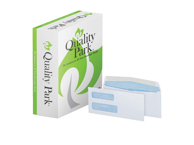 #9 Security Envelopes, Double Window, Invoices and QuickBooks Statements, 3-7/8 x 8-7/8 Inches, Gummed, 24 lb White, 500/Box (QUA24527)