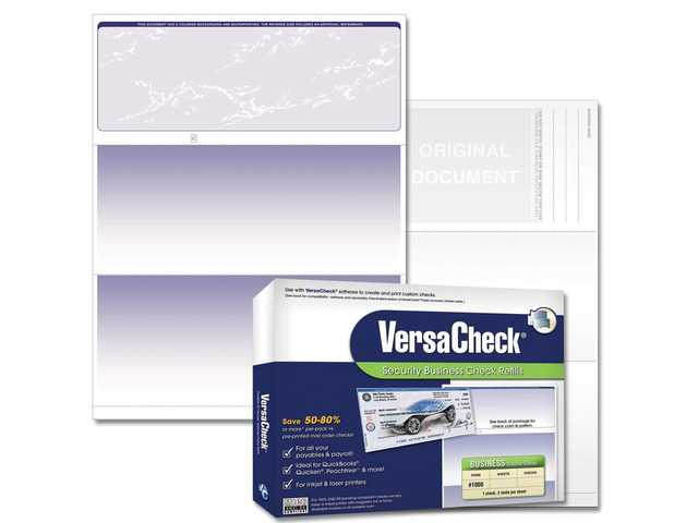 Secure Checks - 500 Blank Business Voucher Checks - Blue Prestige - 500 Sheets Form #1000 - Check on Top