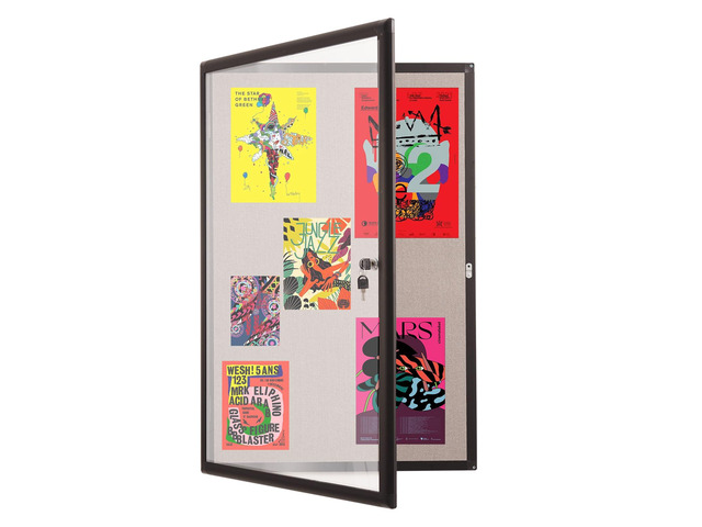 36x24 Inch Enclosed Bulletin Board,Outdoor Weatherproof Tamper-Proof Noticeboard with Locking Doors, Black Aluminum Frame Shatter Resistant...