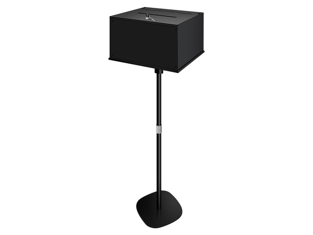 Metal Suggestion Box with Stand Floor Standing Donation Box with Lock and Key Heavy-Duty Collection Case for Charity Home Office Church Elections,...