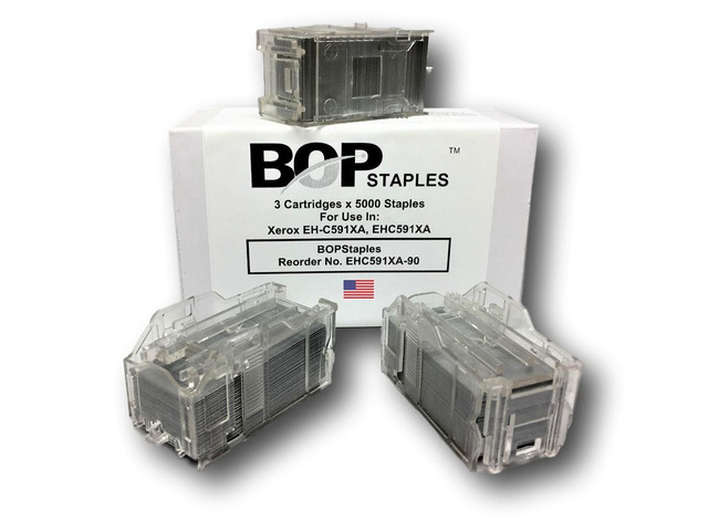 BOPStaples Brand Compatible for Xerox EH-C591XA, EHC591XA Staples, Staple Cartridge Refills (3 Cartridges X 5000)F EH-C591XA, (3 Cartridges X...