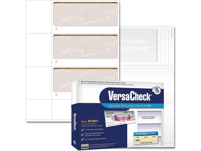 Secure Checks - 750 Blank Business or Personal Wallet Checks - Tan Prestige - 250 Sheets Form #3001-3 Per Sheet (Pack of 8)