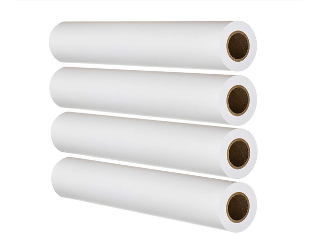 Super Grade CAD Paper Rolls (24 x 150', 20lb) Ink Jet Bond Rolls With 2 Core Ultra-White, Wood-Free 80GSM Plotter Paper For Engineers,...