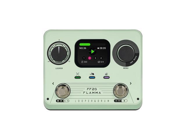 FF20 Looper Pedal Drum Machine, Drum Looper Guitar Pedal with Screen, 300 Min Recording, 220 Drum Grooves, 100 Loop Slots, Time Stretch, Auto...