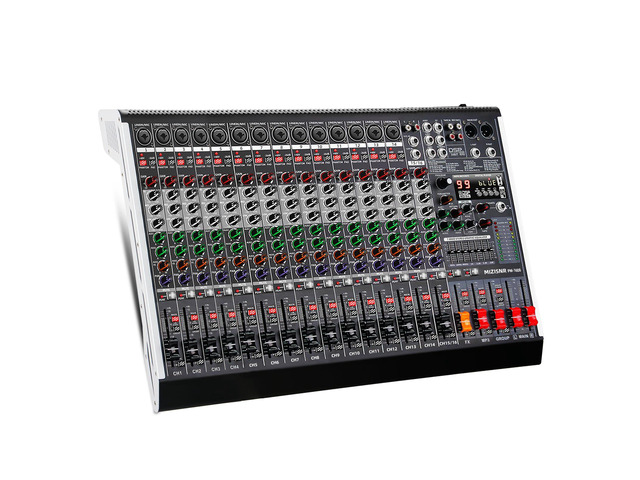 16 Channel Audio Mixer Professional Sound Mixing Board with 99 DSP Effects, 7-band EQ Digital DJ Mixer Console w/USB Bluetooth MP3 for Recording,...