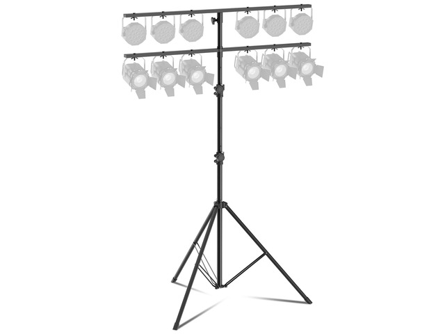 Tall DJ Lights Stand with 2 T Bar, Heavy Duty DJ Stand for 8 Lights, Portable Par Can Stage Light Stand Adjustable Height 81-144 Inch, 12 ft