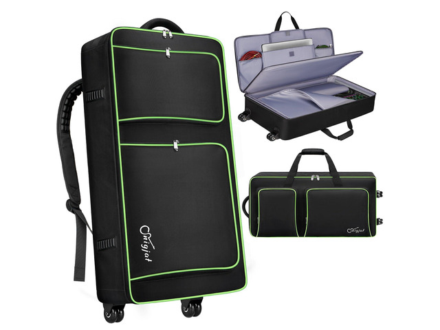 DJ Controller Case with Wheels Compatible with DDJ-FLX10/GRV6/ 1000 Padded Large DJ Controller Bag Fits DDJ REV7/REV5/FLX6/1000, Gig Bag with...