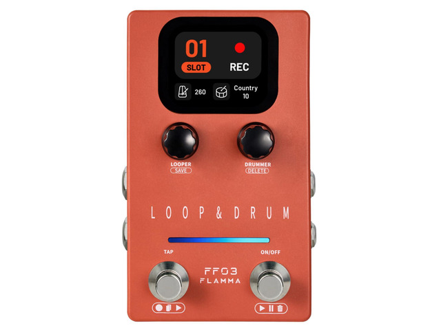 FF03 Looper Pedal Drum Machine, Drum Looper Guitar Pedal with LED Indicators, 160 Min Recording, 121 Drum Grooves, 40 Loop Slots, Undo/Redo, Fade...