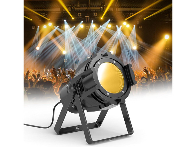 Spotlight COB LED Stage Light Par Lights Party Warm Cold White DMX Spotlights Portable Metal Housing Strobe Light Bright for Church, Concert,...
