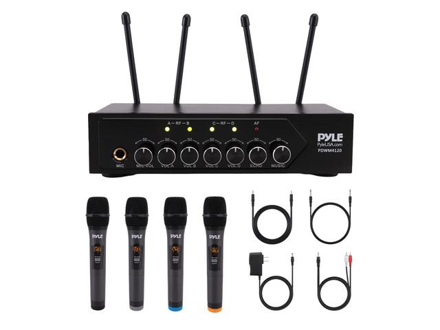 Wireless Microphones, Professional UHF Dual Microphones for Karaoke, Wireless Dynamic Microphone System Set with Rechargeable Receiver,Plug and...