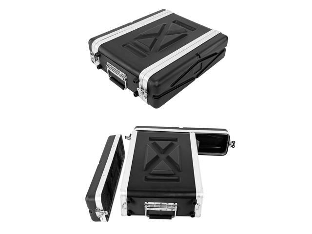 2U ABS Rack Case Shallow 12' Depth,19' Rackmount Flight Road Travel Case,Waterproof ProtectiveHard Case with Customized Foam, Wireless Mic...