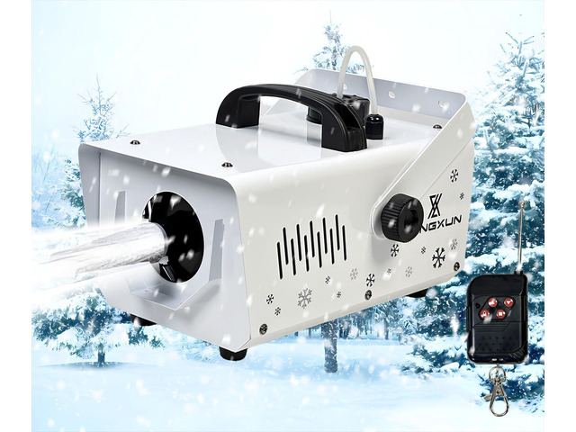 800W Snow Machine with Manual & Wireless Remote Control, Fake Snow Maker Machine for Indoor & Outdoor, Adjustable Snowflake Amount for Christmas,...