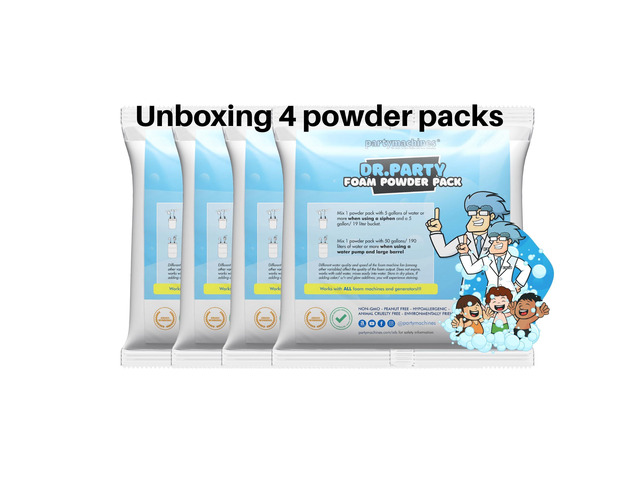 Foam Powder Pack of 4, Up to 480 Gallons; Great for Small Party Foam Makers