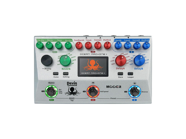 Ocean Machine II Dual Delay Reverb and Looper Pedal Full MIDI Support, Ambient tool for Guitar Bass Keyboard Acoustic Guitar Synth Electric...
