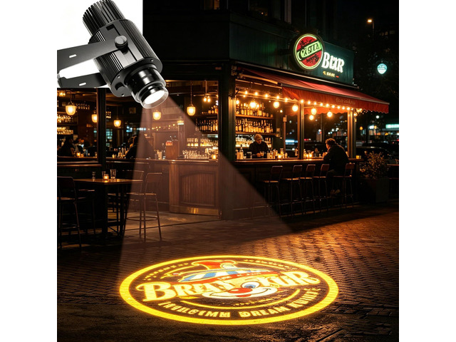 35W GOBO Projector IP67 Waterproof Custom Logo Light Free custom GOBO lens, remote control, IP67 aluminum housing, for storefronts weddings bars...