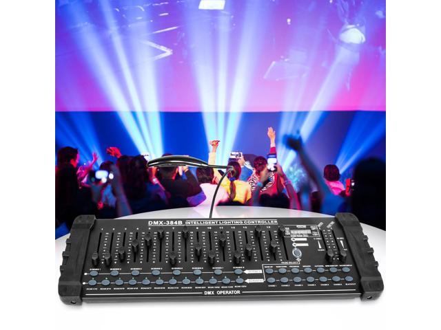 DJ Controller 384CH Fog DMX-512 DJ Controller Support 30 Banks 8 Scenes 24 fixtures Stage Lighting Console for Program Editing of DJ Lights Show...