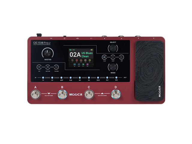 GE150 Pro Li Plum Battery Powered Guitar Multi Effects Pedal for Live Performance & Busking, 200 Presets, 4-Footswitch for Easy Bank Switching,...