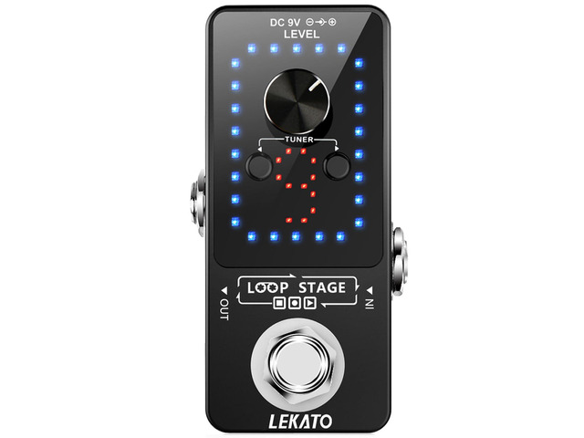 Looper Guitar Pedal Guitar Loop Pedal Tuner Pedal 9 Loops 40 Minutes Record Time Unlimited Overdubs for Electric Guitar Bass (Black)
