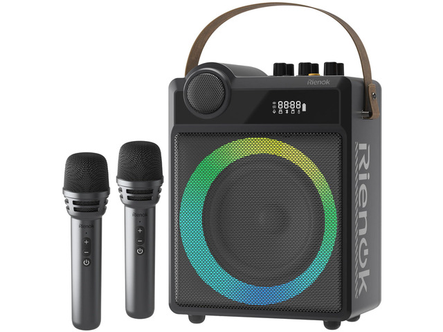 100W Portable Voice Amplifier with 2 Wireless Microphones S17 Bluetooth 5.3 Big Pro Sound, Bluetooth PA System Karaoke Machine, BT/USB/TF...