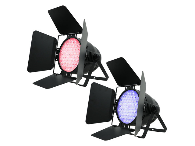 54 * 4W Stage Light with Barn Doors,RGBW High CRI DJ Light-2 Packs 54 * 4W CRI>90 RGBW LEDs, Auto/Sound/DMX512/Master-Slave, LPC010N-B PAR Light...
