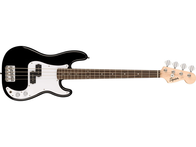 Squier Mini Precision Bass, Black, Laurel Fingerboard 3/4 size beginner bass guitar, ideal for kids and small players, laurel fingerboard,...