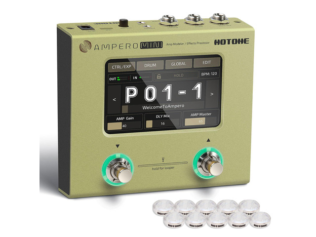 Multi Effects Processor Pedal Guitar Bass Amp Modeling IR Cabinets Simulation Multi LanguageStereo OTG USB Audio Interface Ampero Mini MP-50...