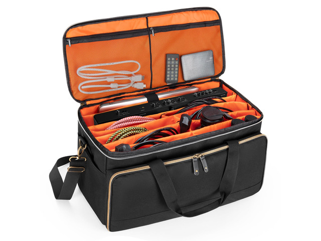 Large Travel DJ Cable File Bag with Inner Detachable Divider with Padded Compartment for 15.6 Laptop, Cable Organizer Bag for Cords, Sound...