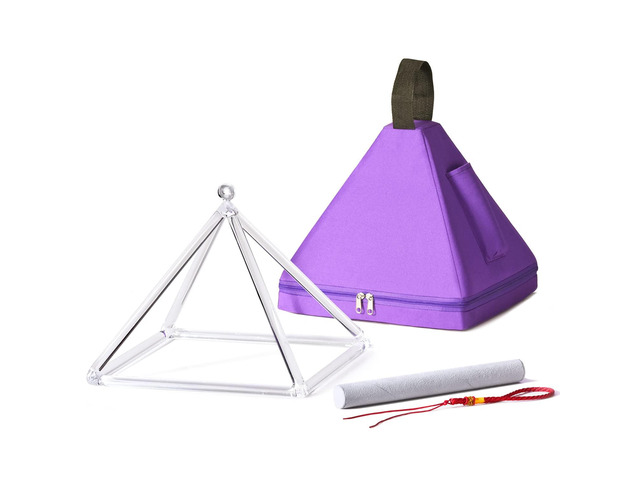 Quartz Crystal Singing Pyramid 10 Inch Quartz Singing Pyramid Healing Musical Instrument + Carry Case Bag Powerful Energy