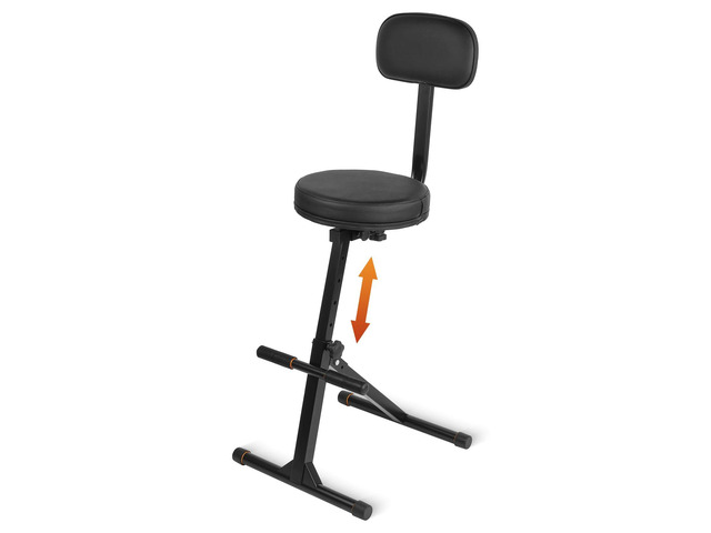 Guitar Stool With Backrest, Height Adjustable Seat With Hanger for Acoustic, Electric & Bass Guitars, Musician Drum Throne for Adults, Drummer, and...