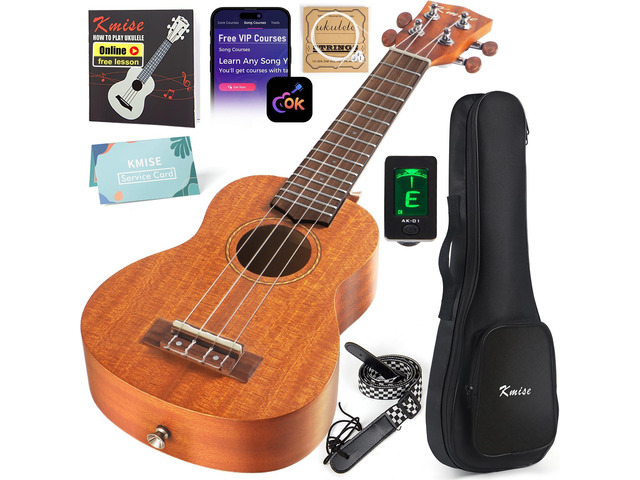 Professional Ukulele for Adult Beginner, Free Online Lesson 26 inch Tenor Mahogany Ukelele with Ukele Bundle Starter Kit Gig Bag Case, Strap,...