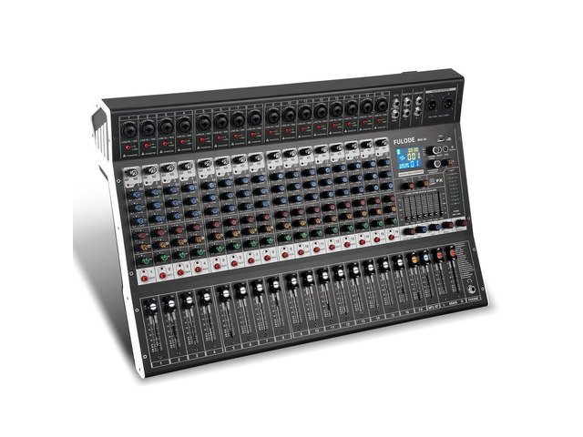 16-Channel Audio Mixer with 99 DSP, Professional Audio Console Digital Sound Music Mixing Board DJ Mixer w/USB Input Bluetooth MP3 48V Power Supply...