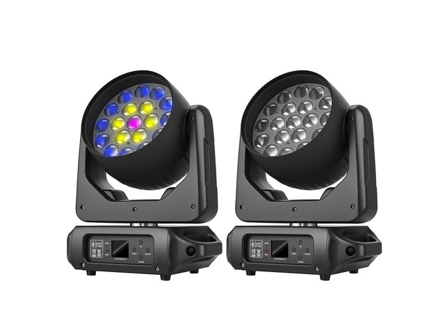 19x15W Moving Head Stage Light,RGBW 4-in-1 LED Zoom Beam Wash Strobe Effect,DMX Sound Activated,540Â° Pan 270Â° Tilt,Professional DJ Lighting for...