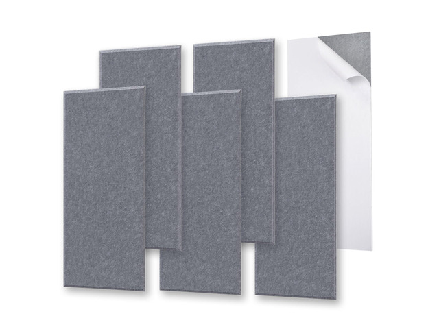 6 Pack Self-Adhesive Acoustic Panels,15.75' X 31.5' X 0.47' Soundproof Wall Panels, High Density Beveled Edge Sound Absorbing Panels, Acoustic...