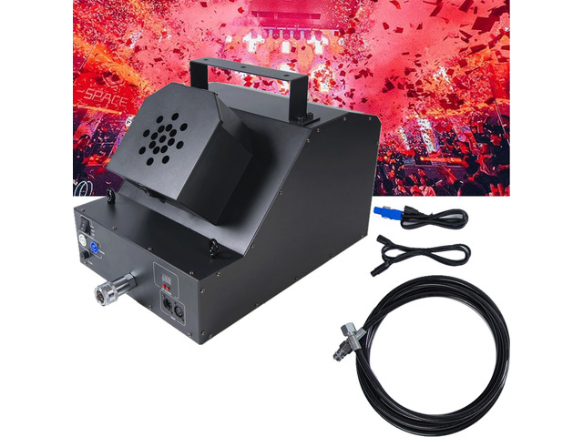 CO2 Fog Confetti Machine DMX Smoke Cannon Confetti Launcher Smoke Machine w/ 6m Hose CO2 Jet Confetti Machine Smoke Effect Decor for DJ Parties...