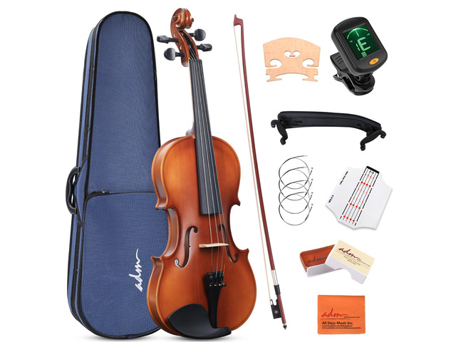 3/4 Size Wood Violin Set for Kids Teens Students Adults Beginner Acoustic Violin Matte Fiddle Starter Kit with Hard Case, Rosin, Shoulder Rest,...