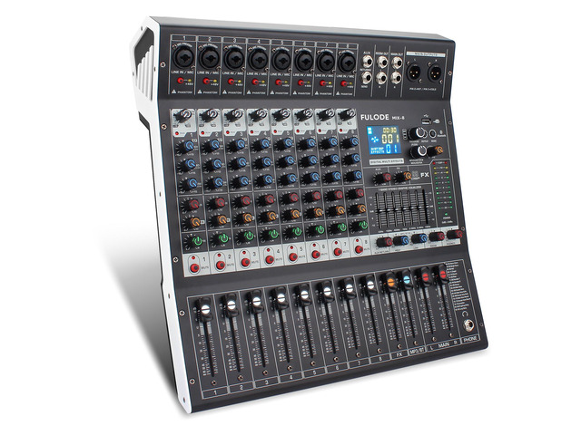 8-Channel Professional Audio Mixer Sound Board Console 99 Bit DSP Digital Processor w/USB Bluetooth MP3 for PC Recording Input, XLR Microphone...