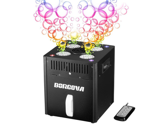 Stage Bubble Machine with Lights DMX Wireless Remote Supports Wedding, Commercial Show, kKid Party & Carnival for Vivid Stage Atmosphere Control