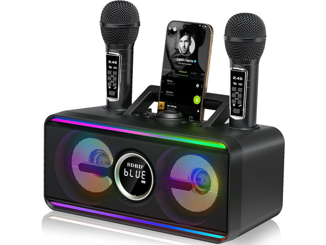 216 Bluetooth Karaoke Machine for Adult Kid with Storage and Charging Station, Powerful Karaoke System, 12H Playtime, Rechargeable Wirless...