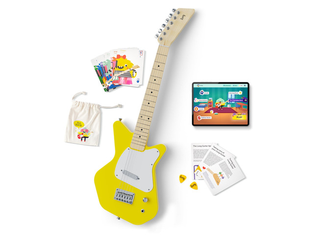 Pro VI Electric kids real guitar for Beginners Ages 9+ Learning app & lessons included (Yellow)