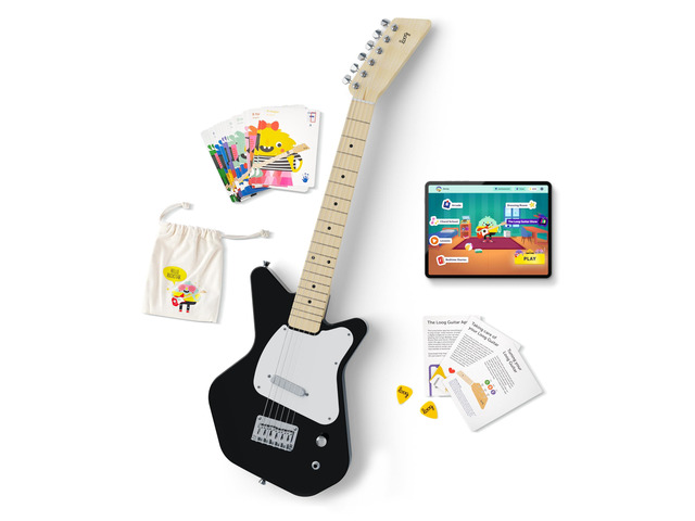 Pro VI Electric kids real guitar for Beginners Ages 9+ Learning app & lessons included (Black)